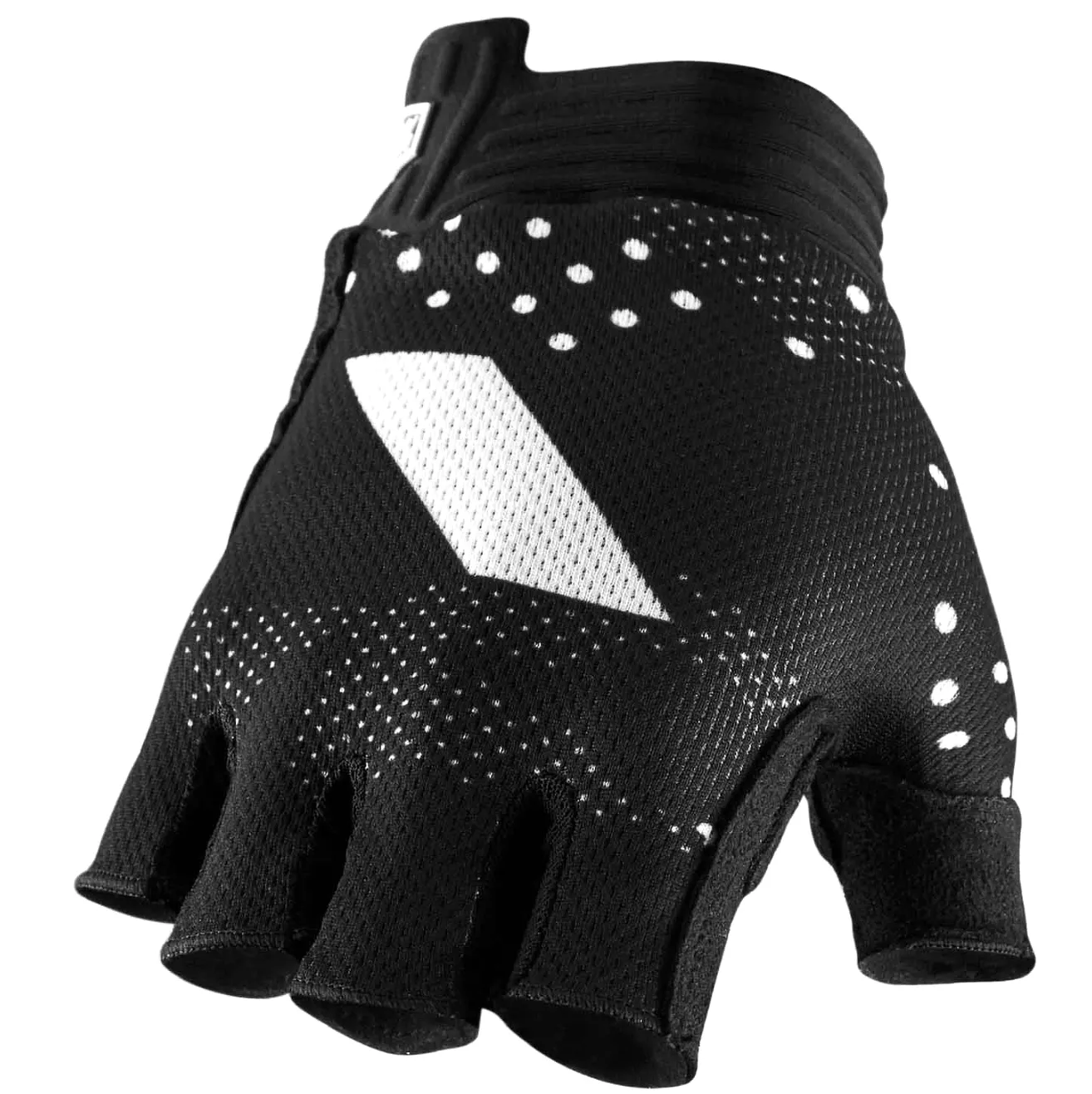 100% Road Gloves EXCEEDA Gel Short Finger Cycling Glove Black/White - Large