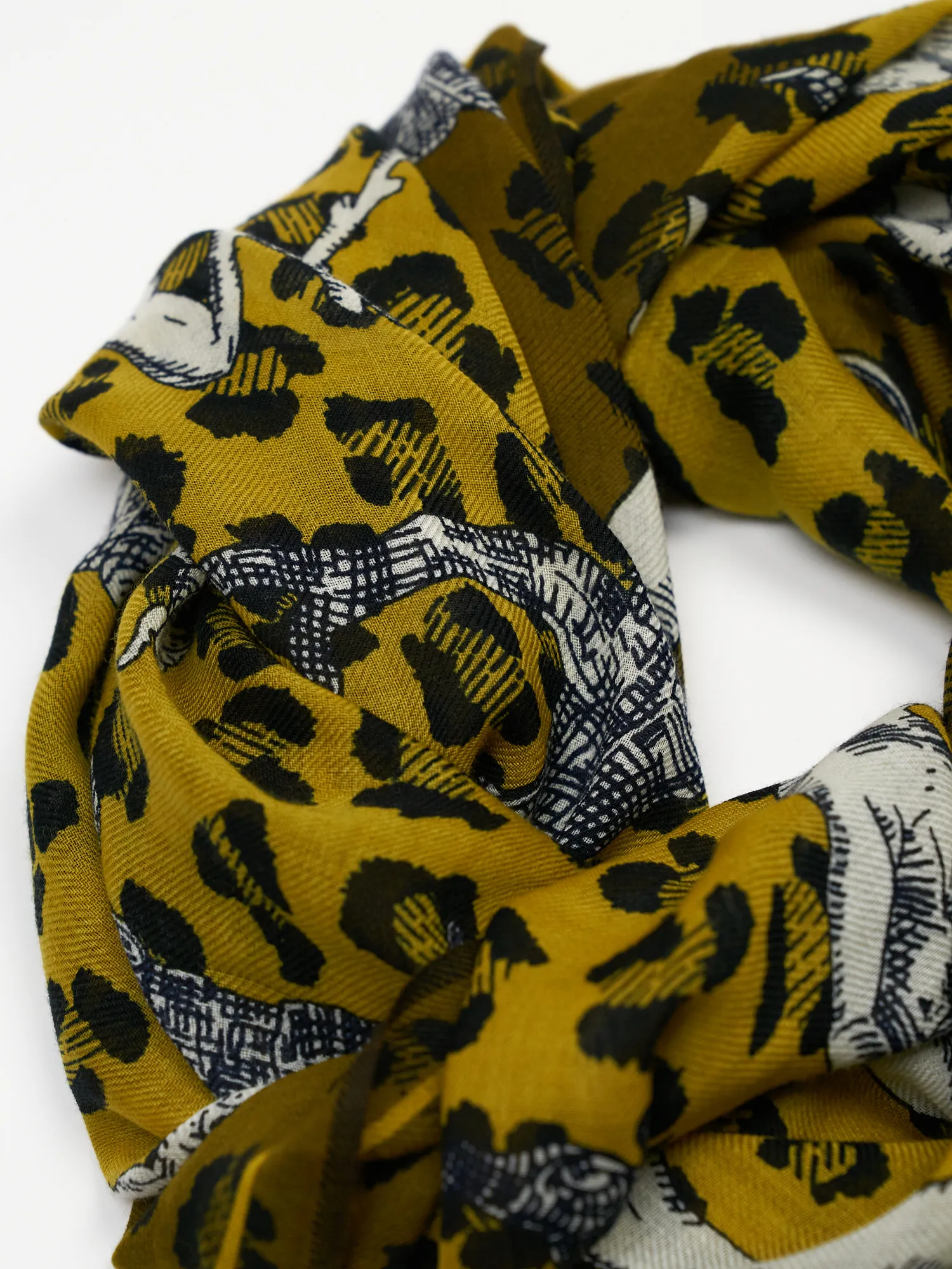 ABC Yellow Wool Scarf 