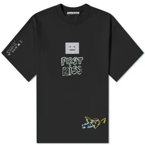 Acne Studios Exford Scribble Face T-ShirtFaded Black