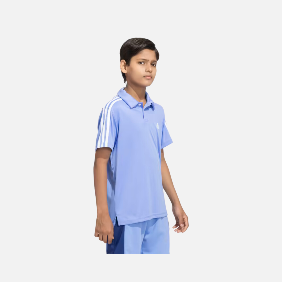 Adidas Boy 3Stripes Polo Kids T-shirt (5-16 Years) -Blue Fusion