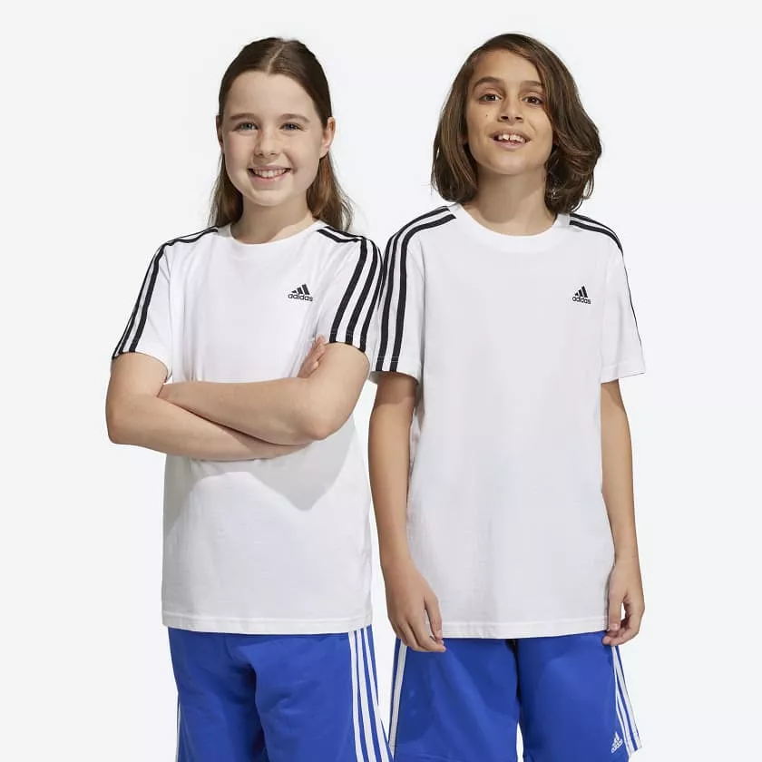 ADIDAS JUNIOR ESSENTIALS 3-STRIPES WHITE TEE