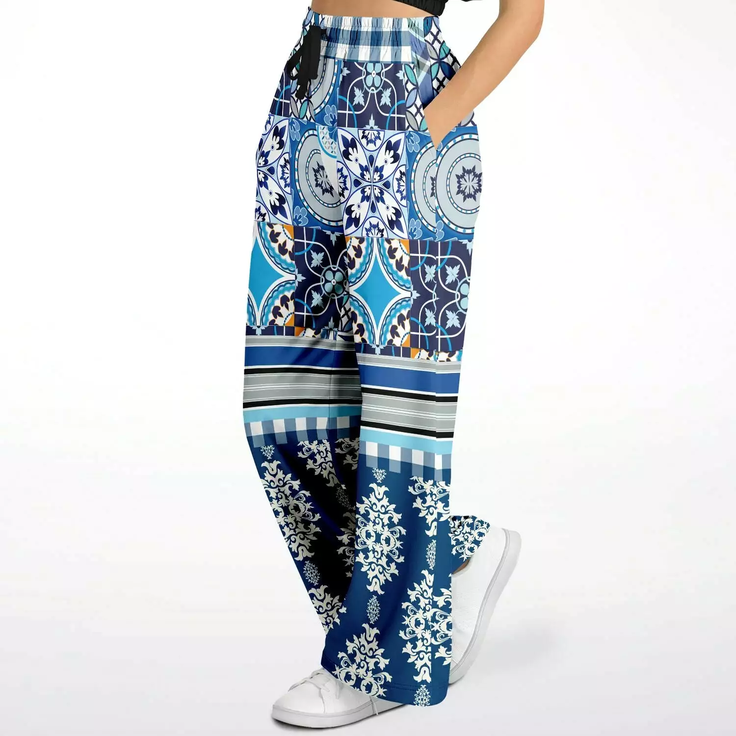 Agadir Moroccan Tile Eco-Poly Stretchy Phat Bellbottoms