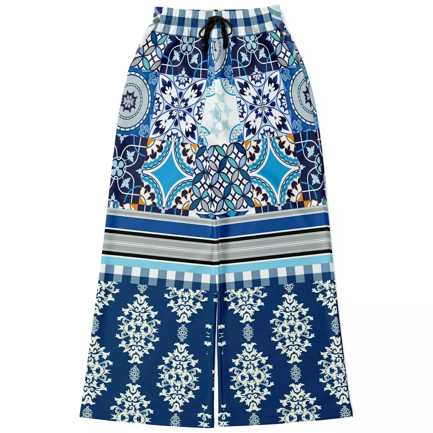 Agadir Moroccan Tile Eco-Poly Stretchy Phat Bellbottoms