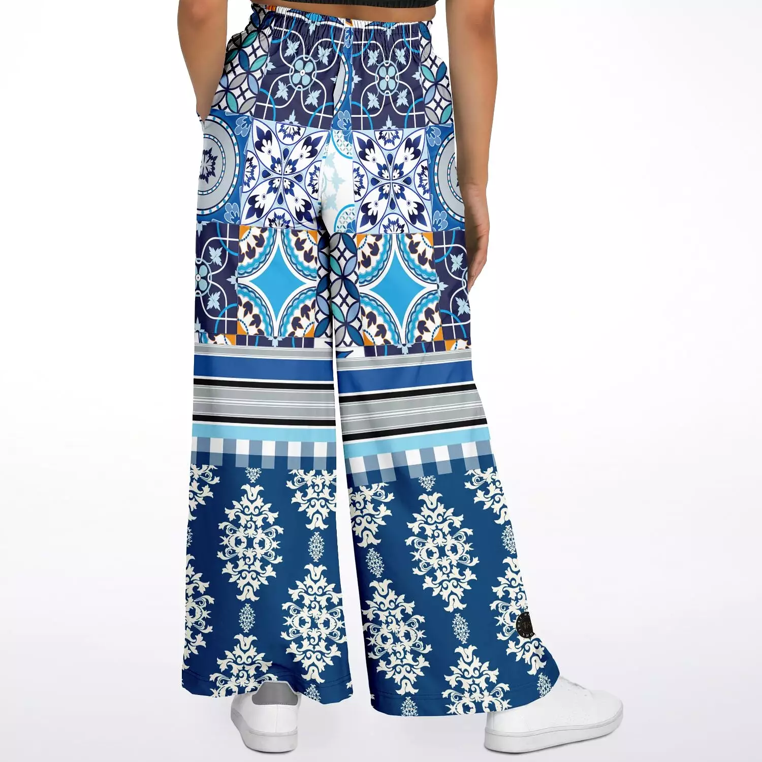 Agadir Moroccan Tile Eco-Poly Stretchy Phat Bellbottoms