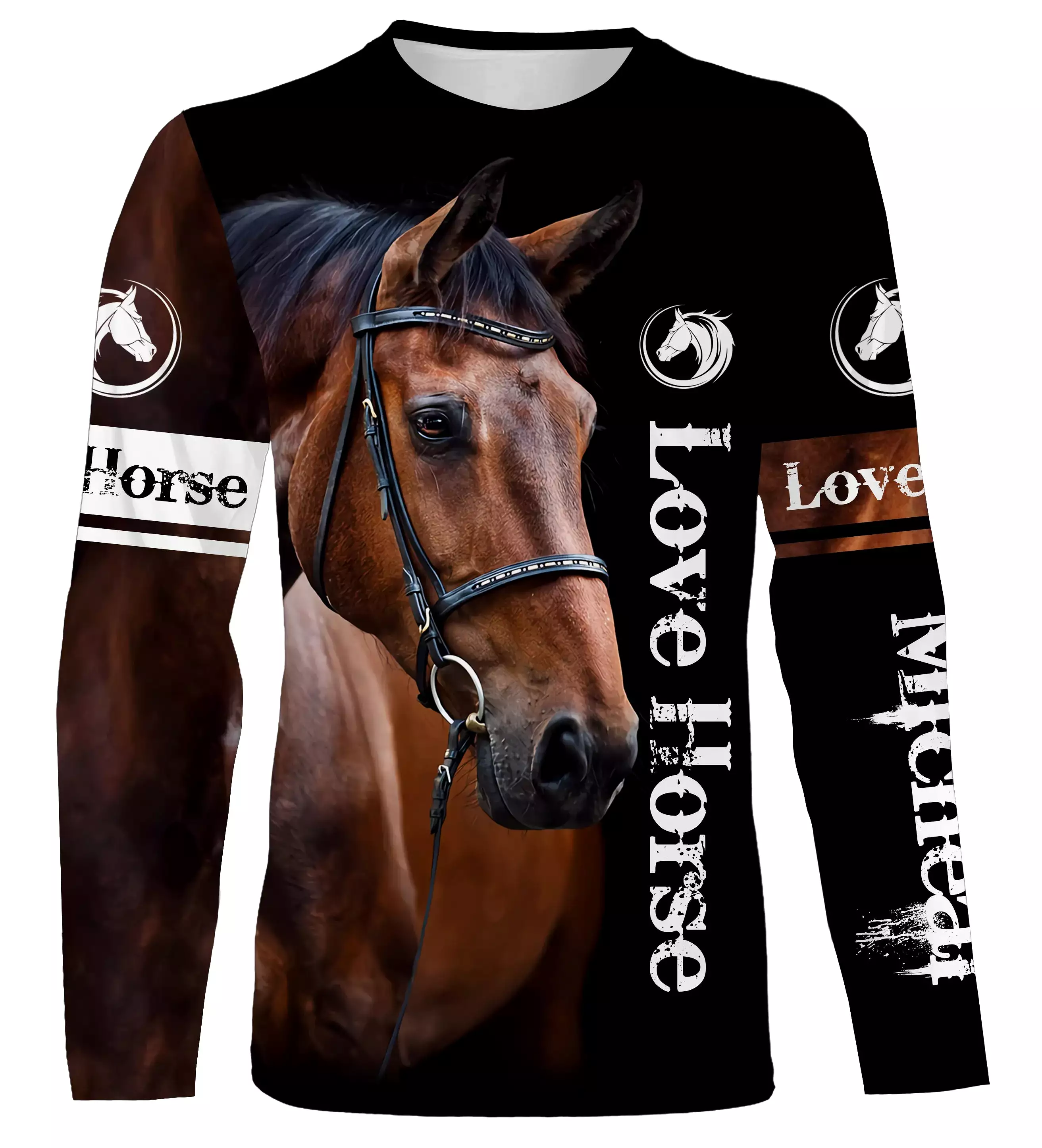 Amoureux des Chevaux, Chevaux Passion, 3D All-Over Tee shirt Personnalisé, Cadeau pour Homme Femme, Enfant qui Aime Les Chevaux 