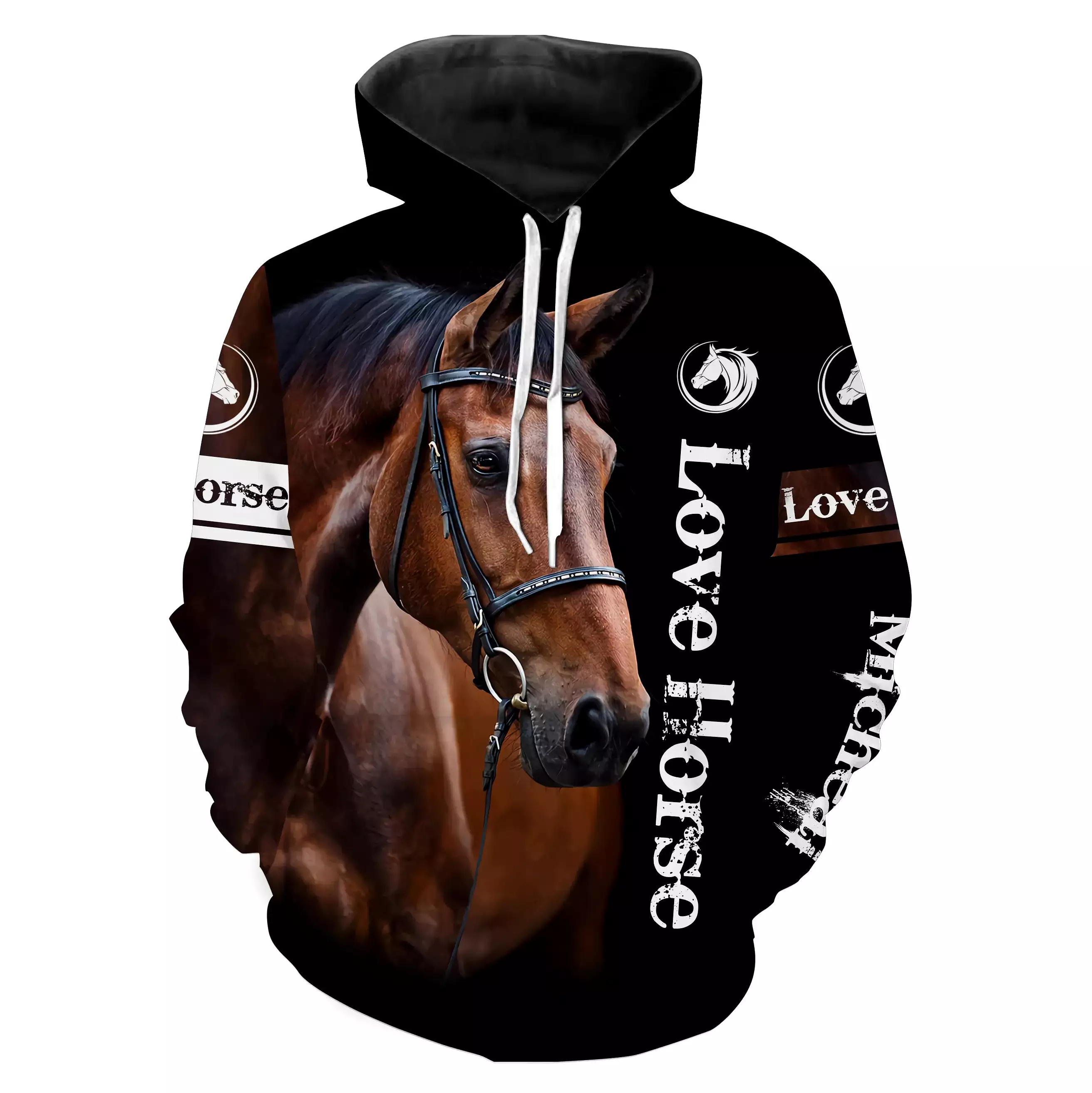 Amoureux des Chevaux, Chevaux Passion, 3D All-Over Tee shirt Personnalisé, Cadeau pour Homme Femme, Enfant qui Aime Les Chevaux 