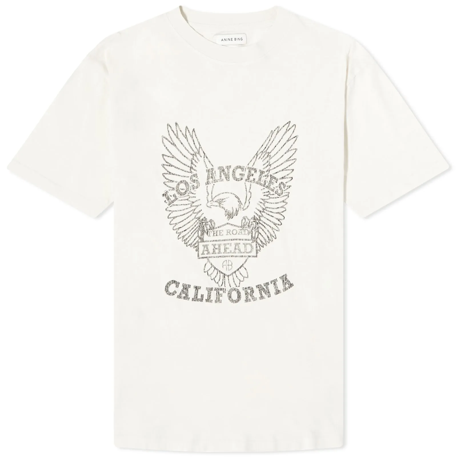 Anine Bing Black Eagle Milo T-ShirtOff White