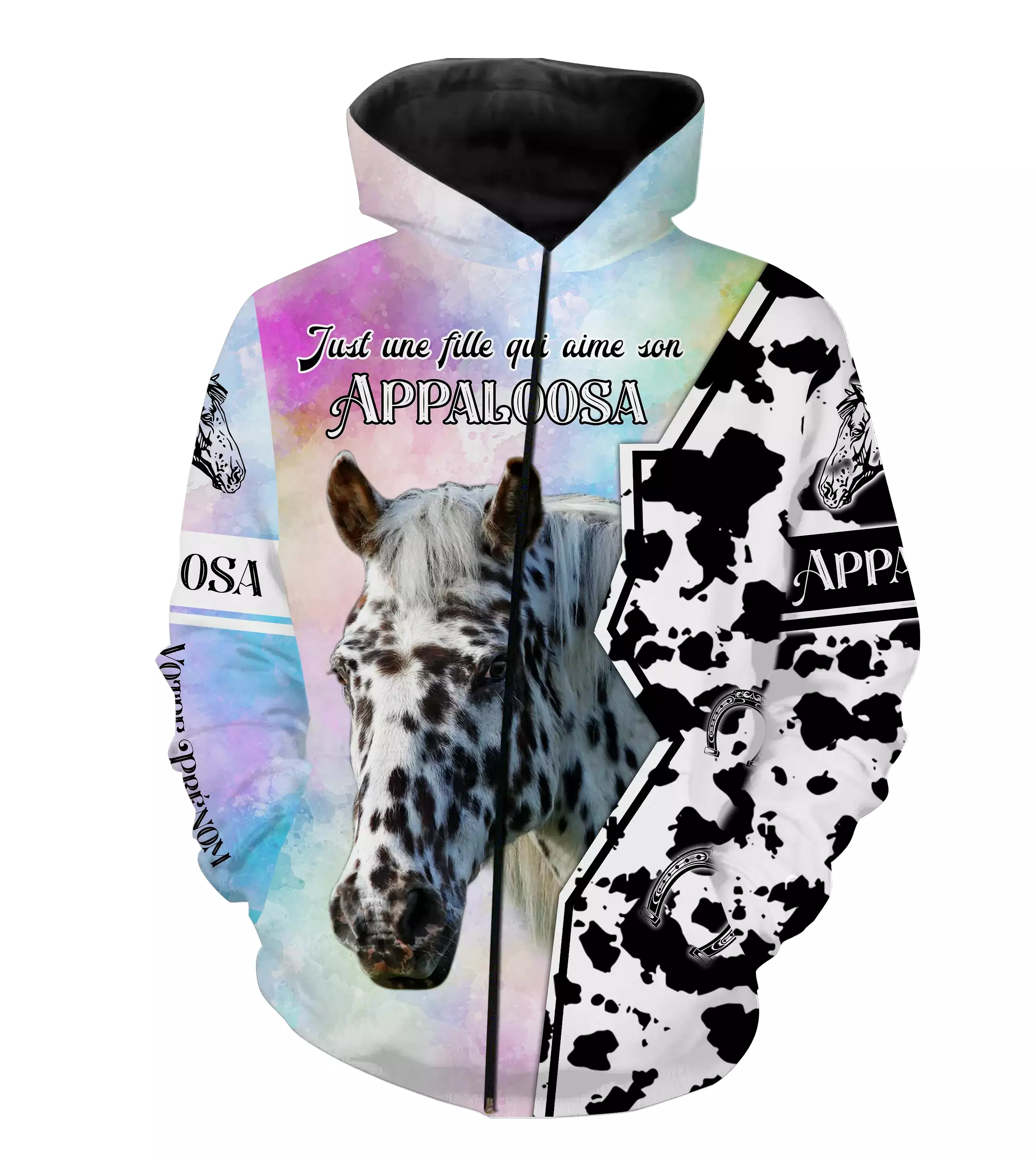 Appaloosa Cheval, Race de Chevaux de Selle, Chevaux Passion, 3D All-Over Tee Shirt Personnalisé, Just Une Fille Qui Aime Son App