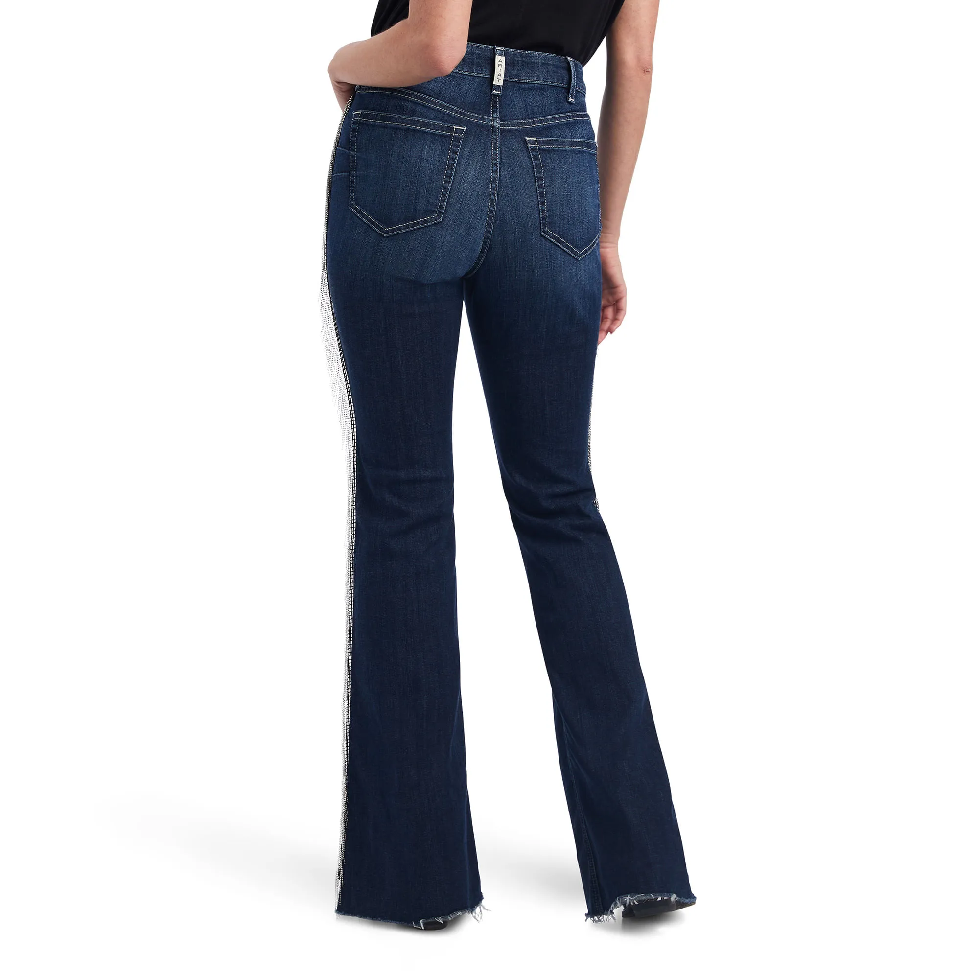 Ariat Womens R.E.A.L. High Rise Fringe Flare Jeans