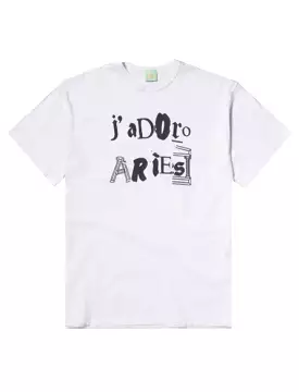 Aries Womens J'Adoro Aries Ransom SS Tee White