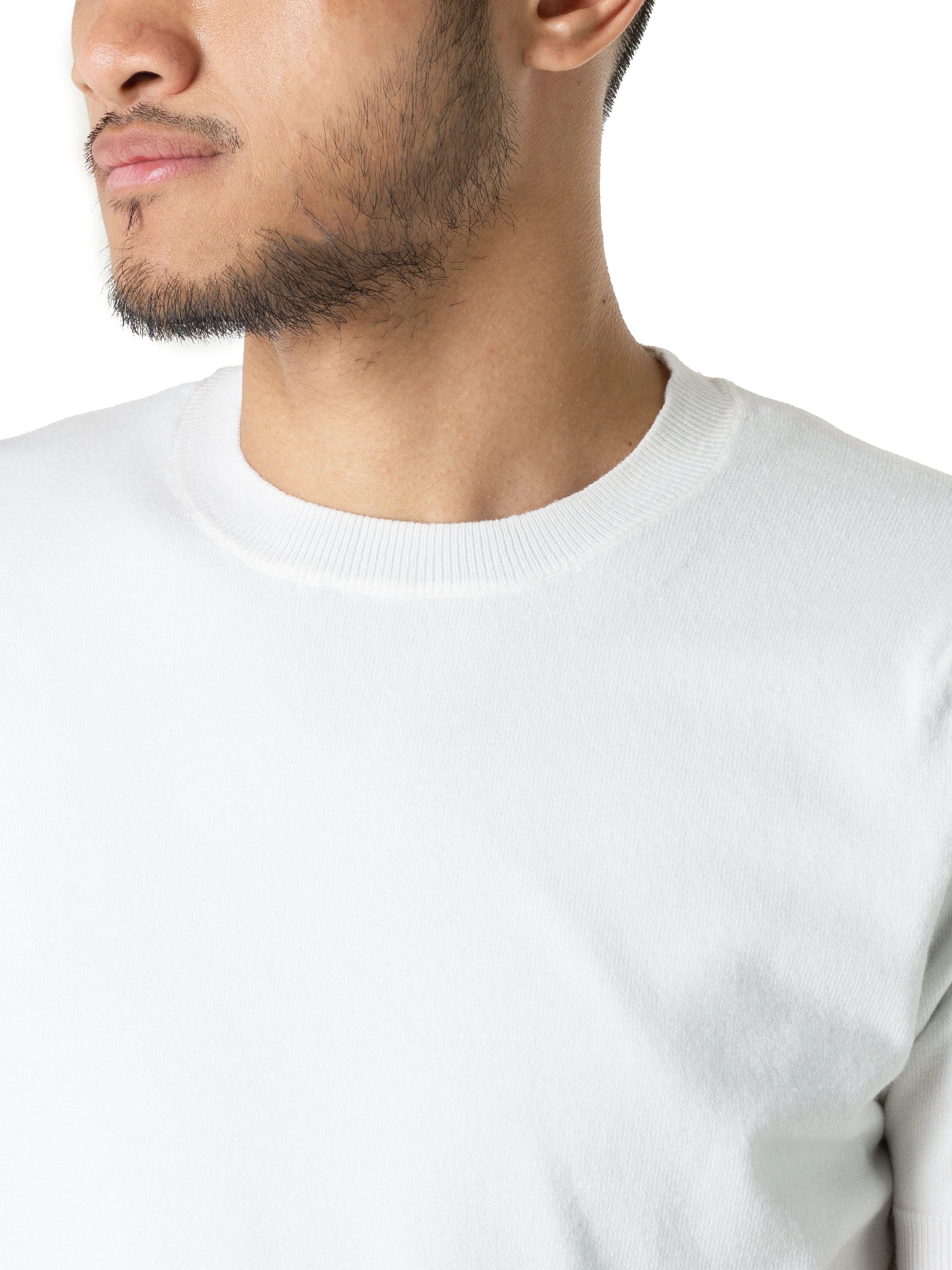 Basic Crew Neck Tee - Sand White