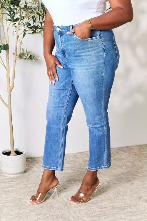 BAYEAS Full Size High Waist Straight Jeans