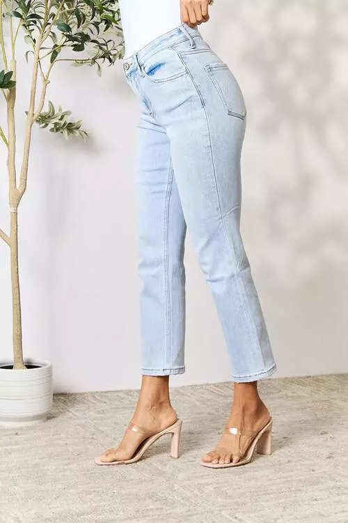 BAYEAS Full Size High Waist Straight Jeans