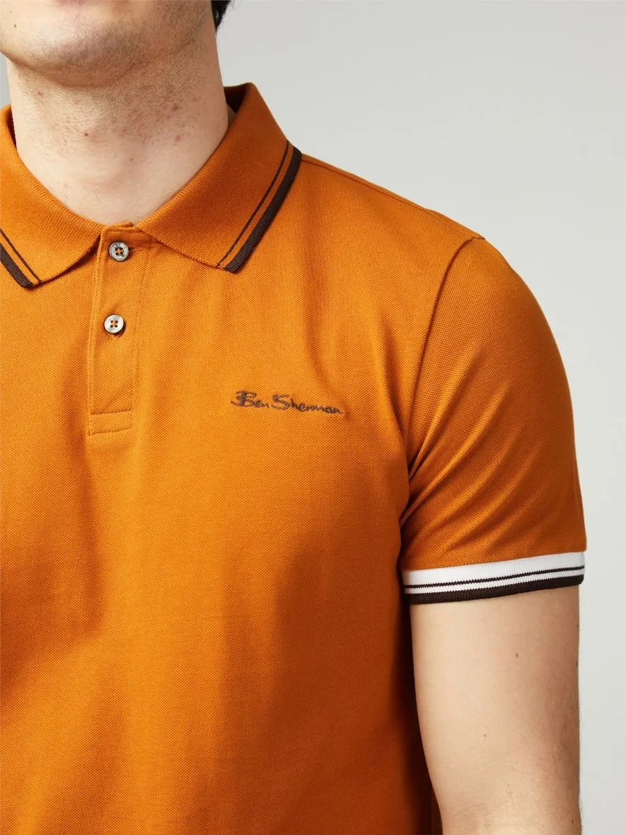 Ben Sherman Signature Pique Polo Shirt Orange