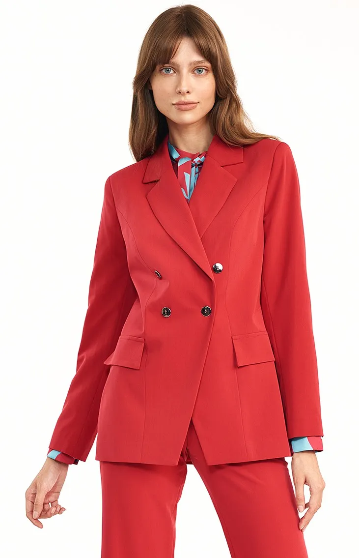 Blazer double boutonnage rouge