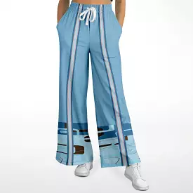 Blue Geo Striped Leg SW Stretchy Phat Bellbottoms