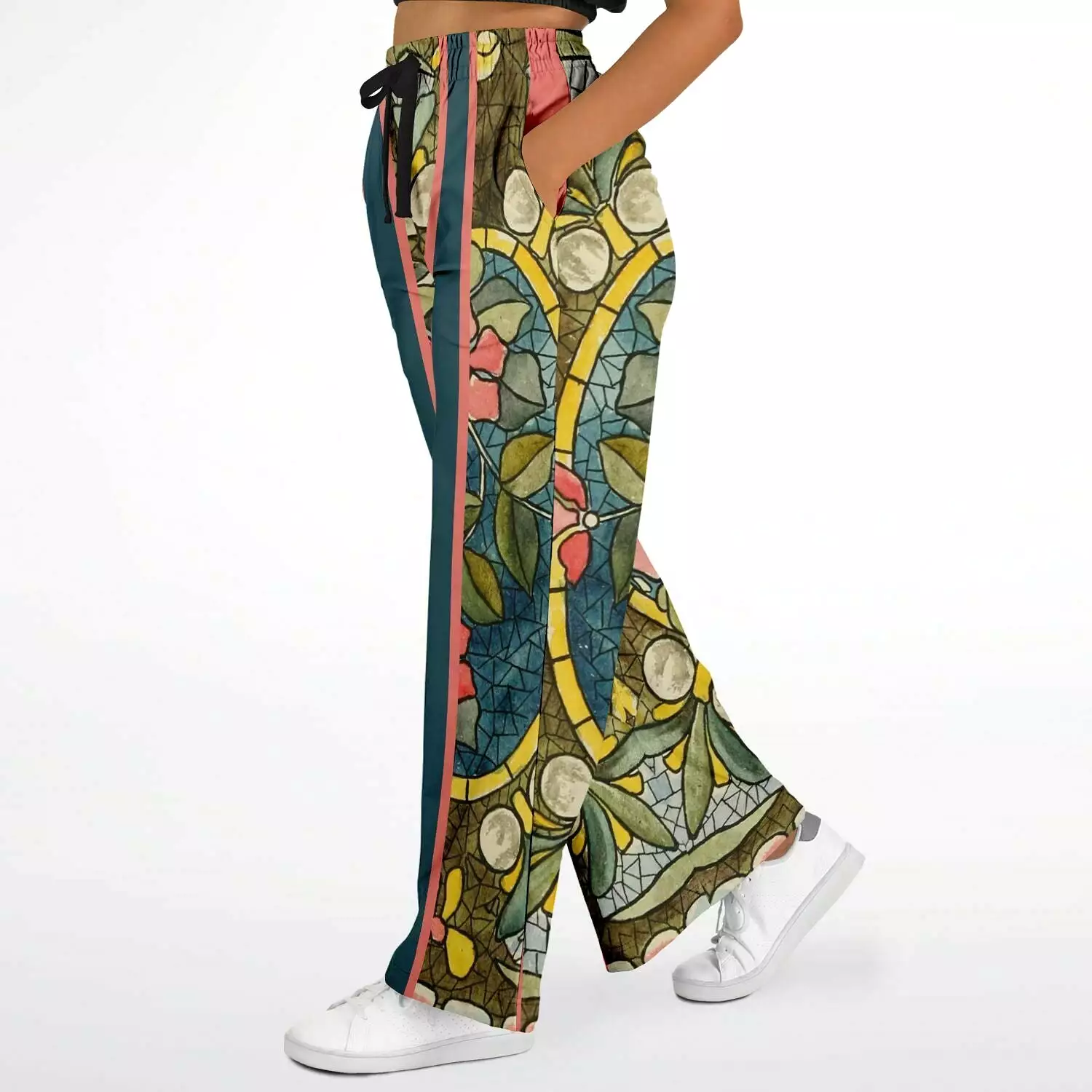 Blue Mosaic Eco-Poly Stretchy Phat Bellbottoms