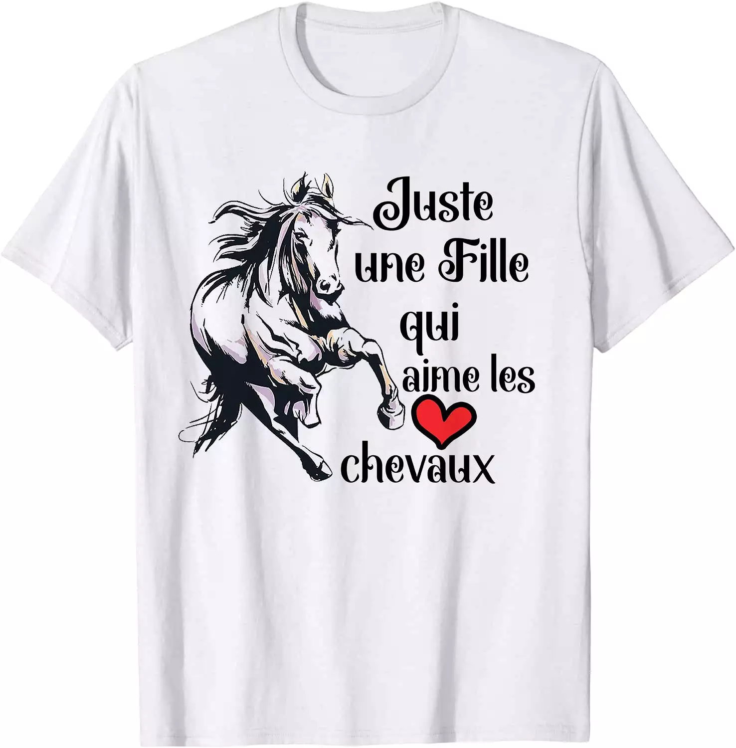 Cadeau Equitation Cheval Original Tee Shirt Fille - Juste Une Fille Qui Aime Les Chevaux - Cadeau Fille Cheval - CTS09042201