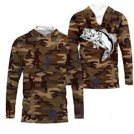 Camouflage de Pêche, Pêche du Bar, Cadeau Original Pêcheur, Tee shirt All-Over, T-Shirt Anti-UV - CTS19052227