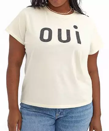 Clare V. Classic Oui Tee - Cream/Black