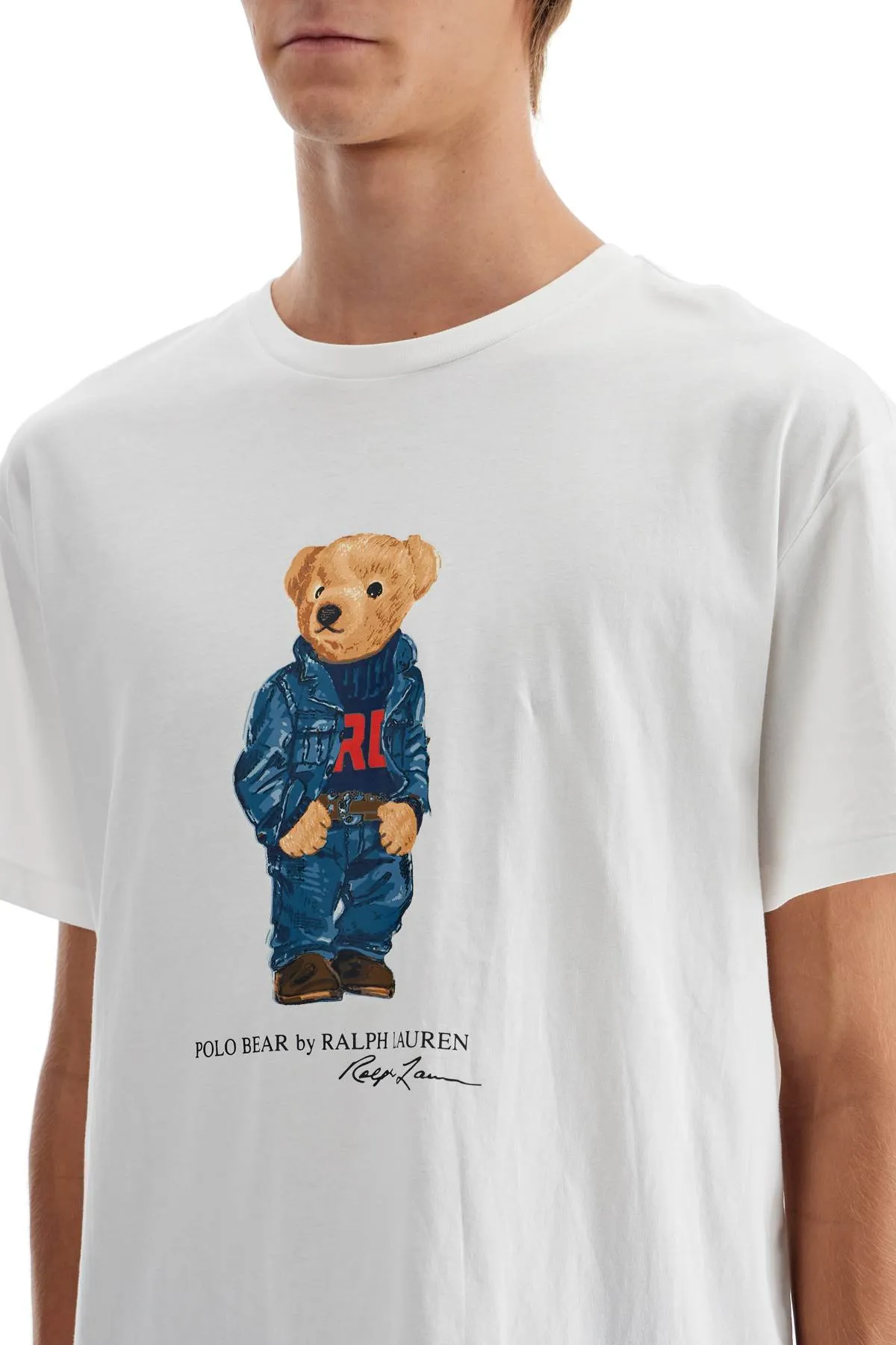 Classic Fit T Shirt With Polo Bear Print