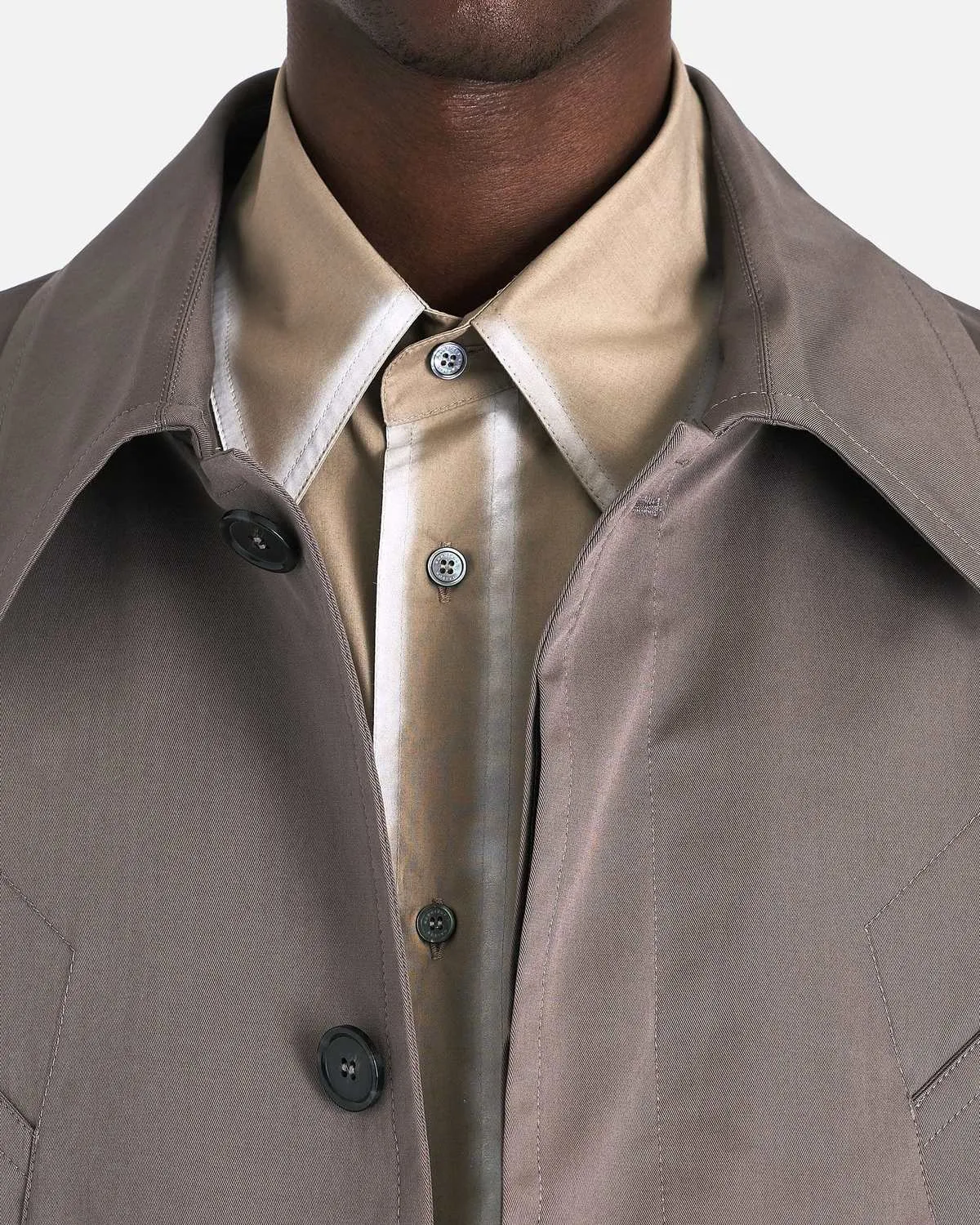 Cotton Twill Trench Coat - Taupe