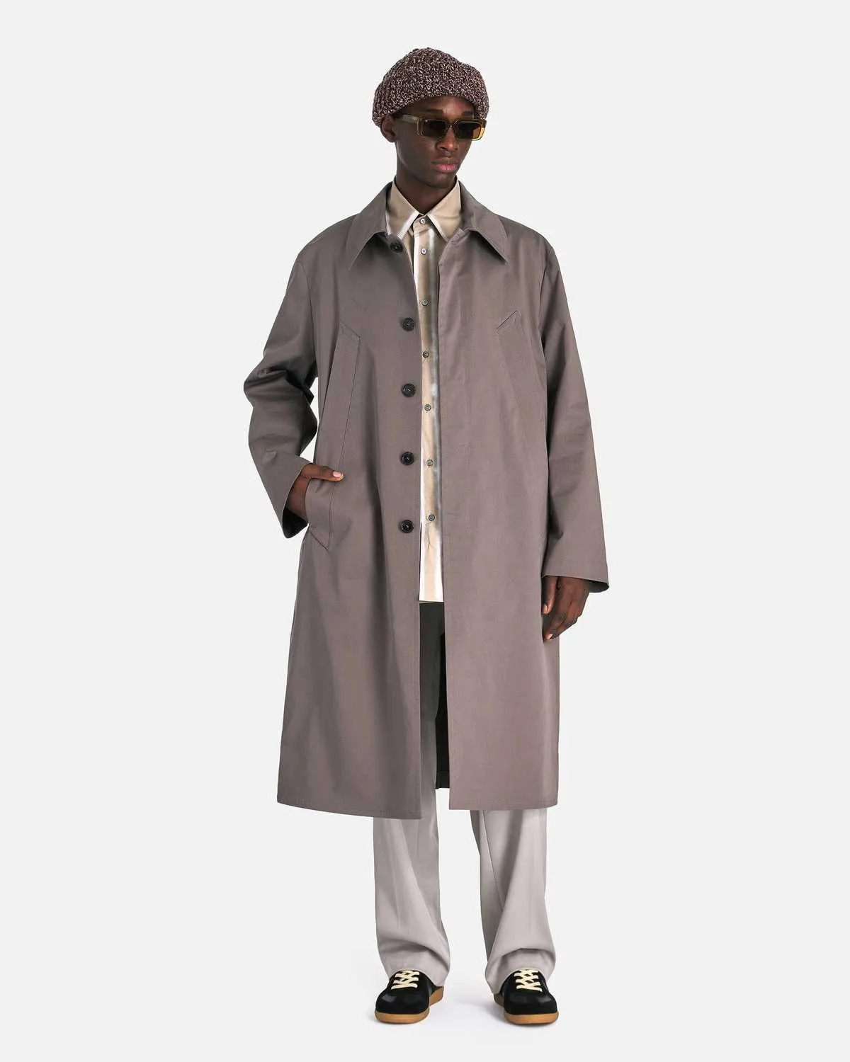 Cotton Twill Trench Coat - Taupe