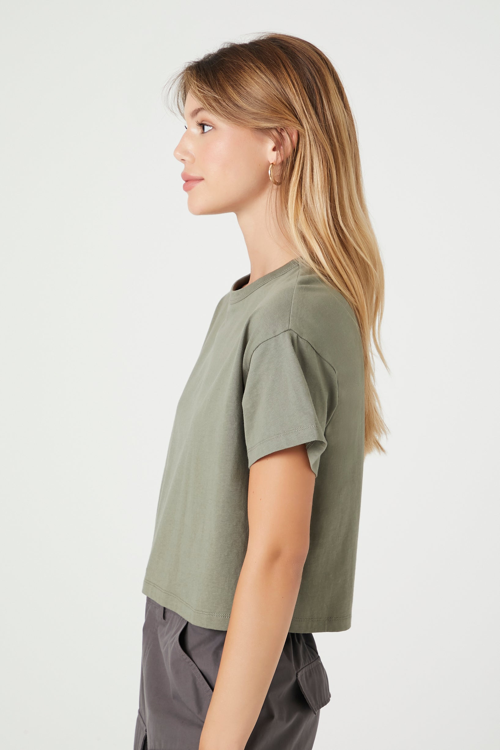 Crew Neck Cropped Tee