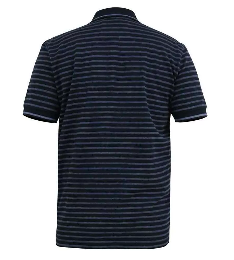 D555 Big Mens Jersey Polo Shirt With Woven Full Stripe (ROSEMARY)