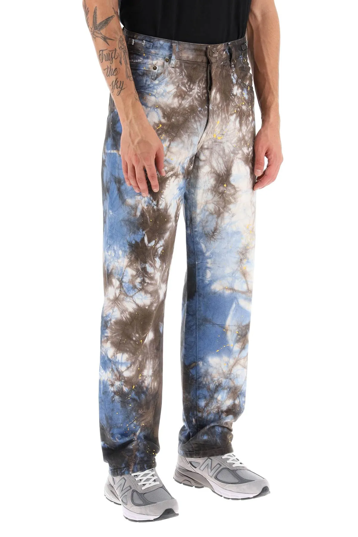 Darkpark mark tie-dye denim pants MTR02 DWB01W4 BROWN CREAM LIGHT BLUE