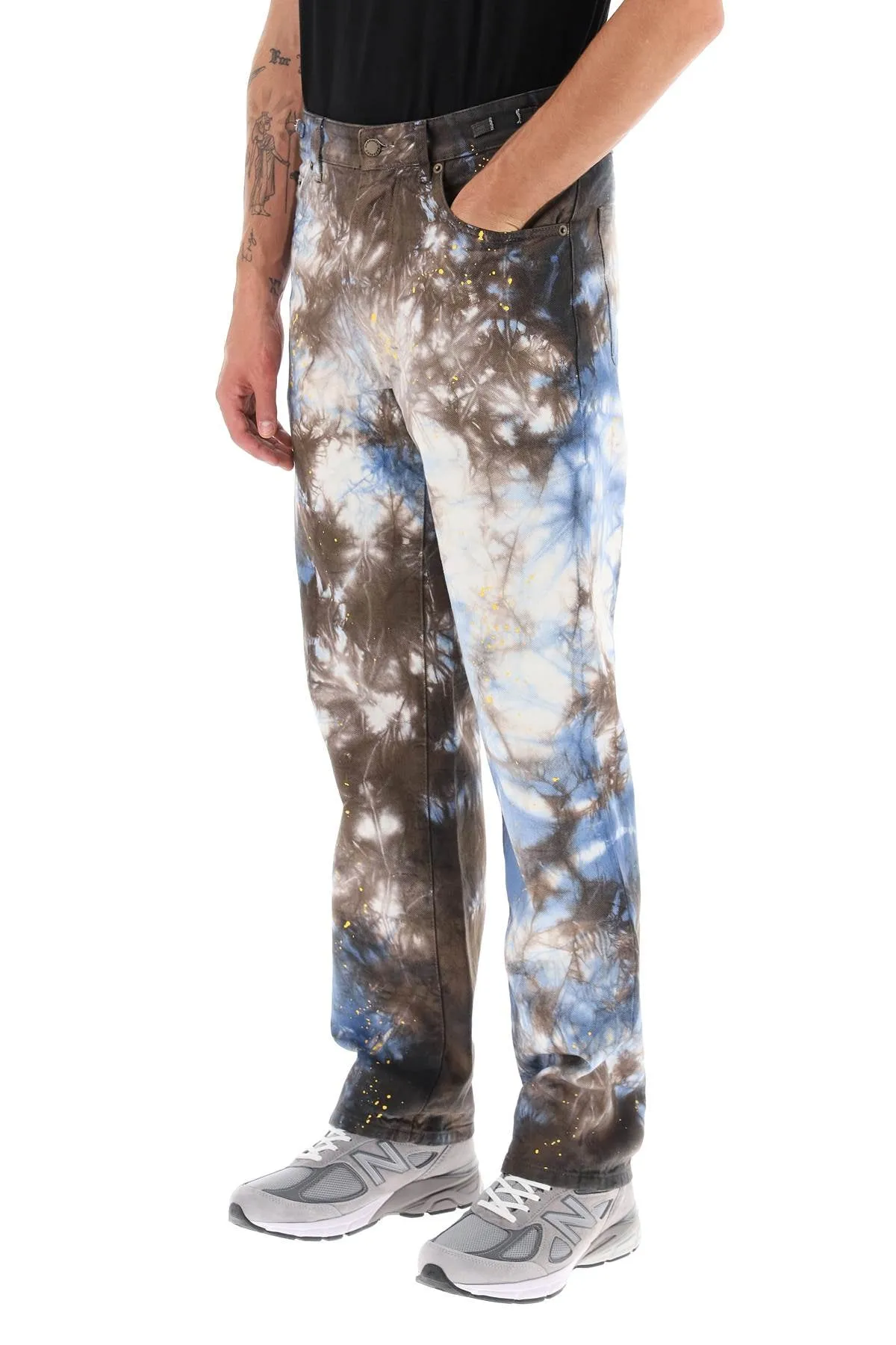 Darkpark mark tie-dye denim pants MTR02 DWB01W4 BROWN CREAM LIGHT BLUE