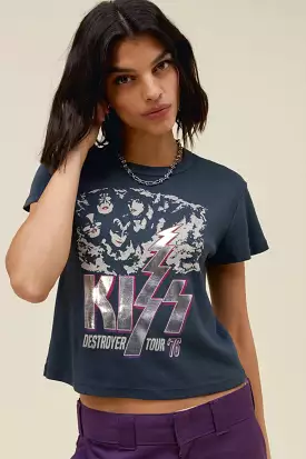 Daydreamer - Kiss Destroyer Tour ‘76 Shrunken Tee - Vintage Black