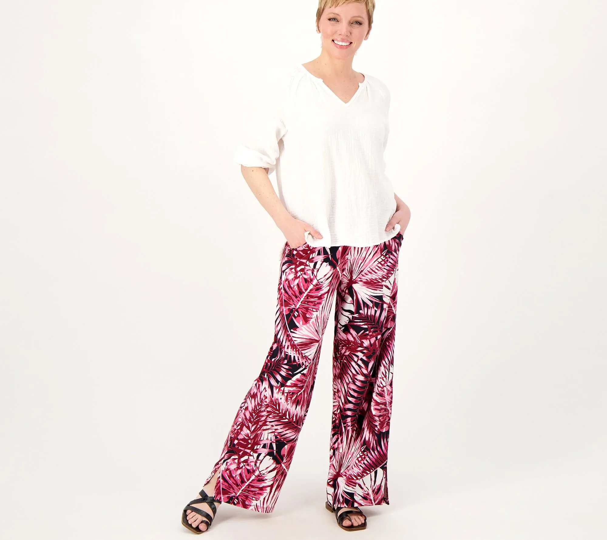 Denim & Co. Regular Beach "Best Of" Printed Jersey Pants