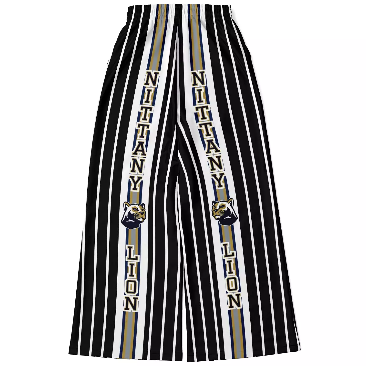 Ebony and Ivory Pinstripe Eco-Poly Stretchy Phat Bellbottoms