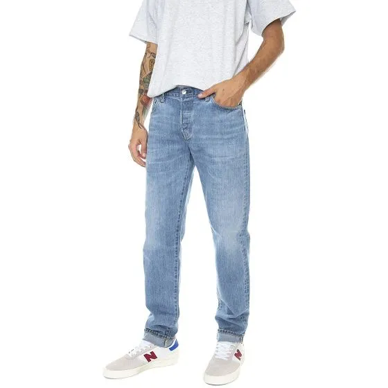 Edwin Mens Regular Tapered Light Used Blue Denim Jeans Pants