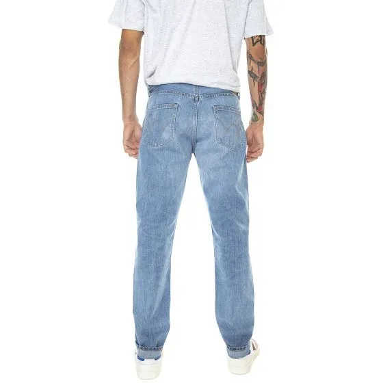 Edwin Mens Regular Tapered Light Used Blue Denim Jeans Pants