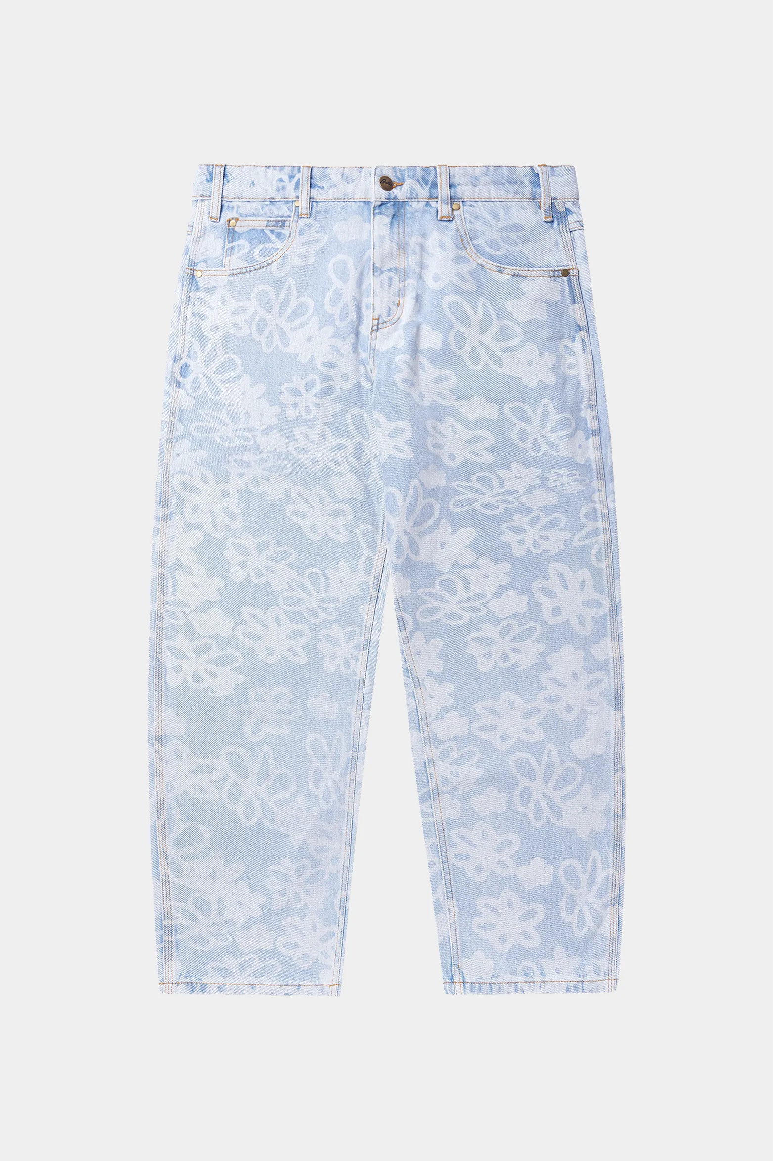 Flowers Denim Pants