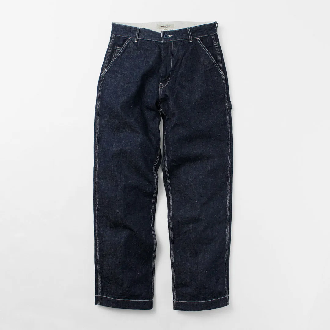 FOB FACTORY（FOBファクトリー） F0509 ヘンプ デニム ペインターパンツ / サスティナブル / ワーク / ワイド / メンズ / 日本製 / HEMP DENIM PAINTER PANTS