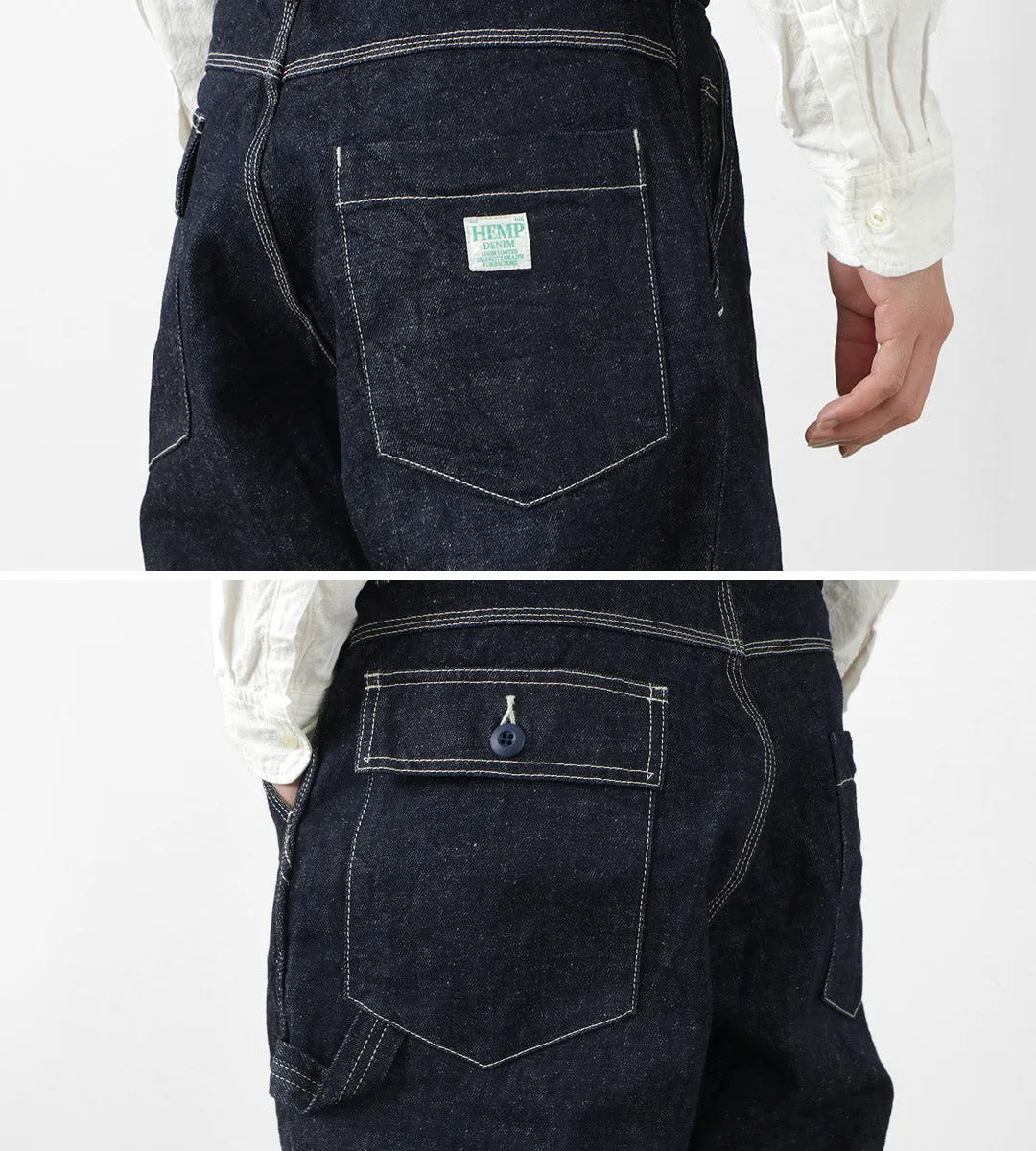 FOB FACTORY（FOBファクトリー） F0509 ヘンプ デニム ペインターパンツ / サスティナブル / ワーク / ワイド / メンズ / 日本製 / HEMP DENIM PAINTER PANTS