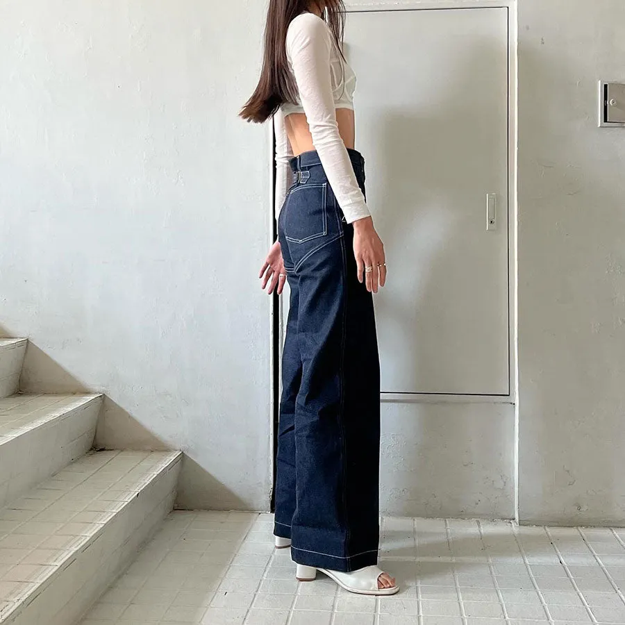 【FUMIKA UCHIDA/フミカウチダ】 DENIM HIGH-WAIST BUGGY PANTS T-DM002