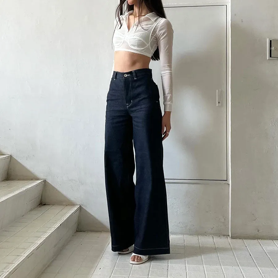 【FUMIKA UCHIDA/フミカウチダ】 DENIM HIGH-WAIST BUGGY PANTS T-DM002