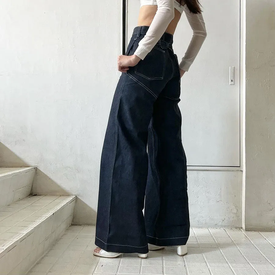 【FUMIKA UCHIDA/フミカウチダ】 DENIM HIGH-WAIST BUGGY PANTS T-DM002