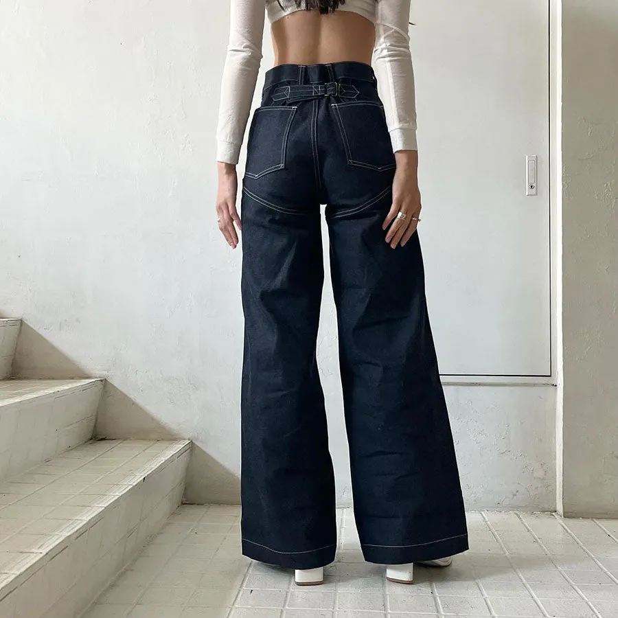 【FUMIKA UCHIDA/フミカウチダ】 DENIM HIGH-WAIST BUGGY PANTS T-DM002