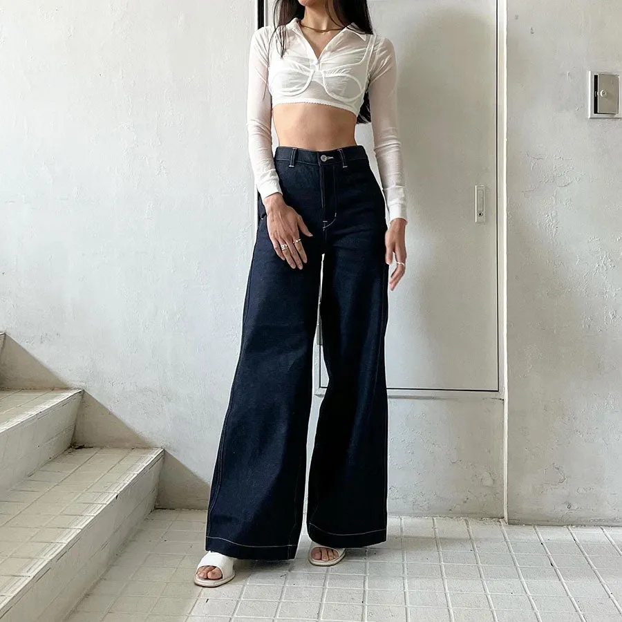 【FUMIKA UCHIDA/フミカウチダ】 DENIM HIGH-WAIST BUGGY PANTS T-DM002