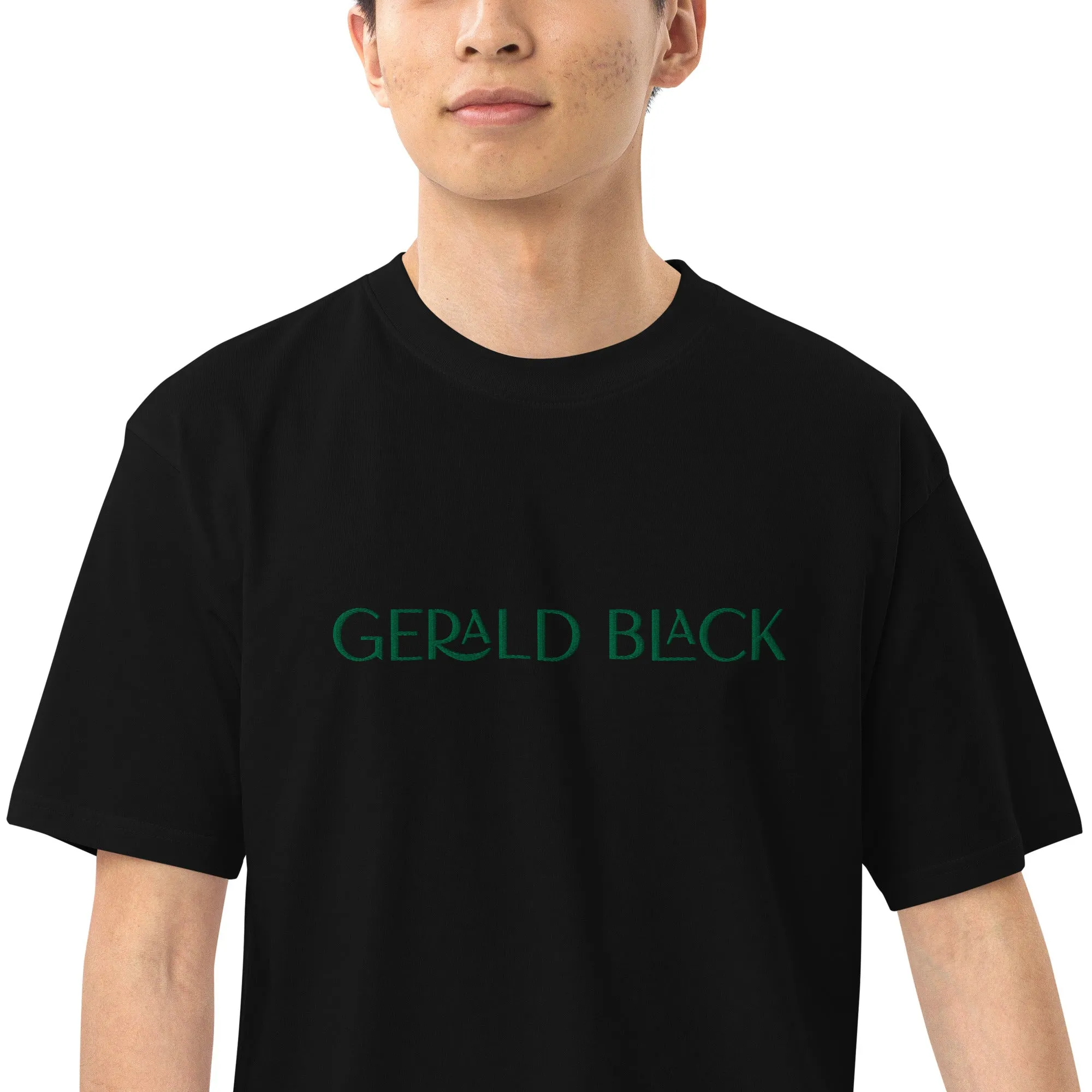 Gerald Black Premium Heavyweight Black Statement T-Shirt for Men KGN