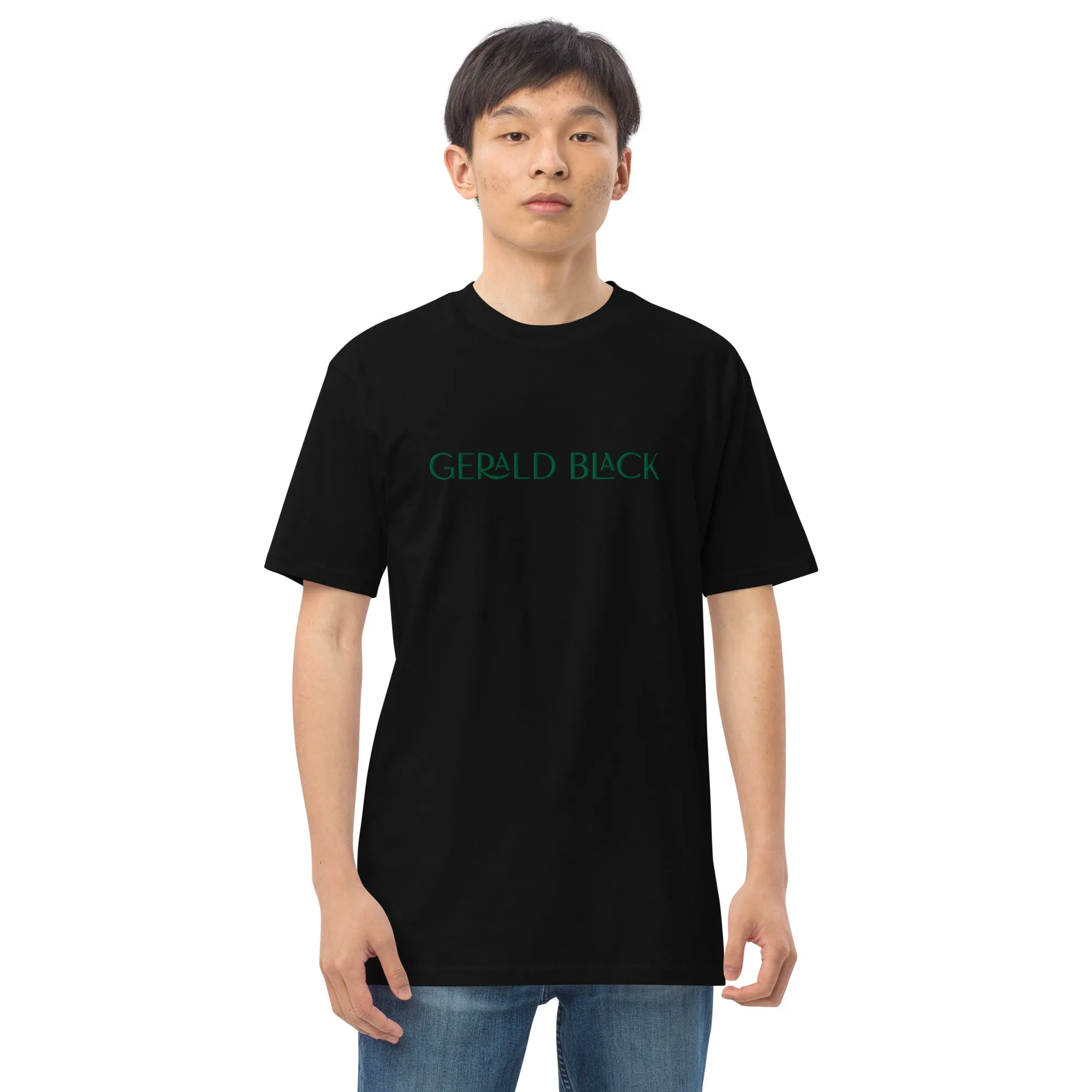 Gerald Black Premium Heavyweight Black Statement T-Shirt for Men KGN