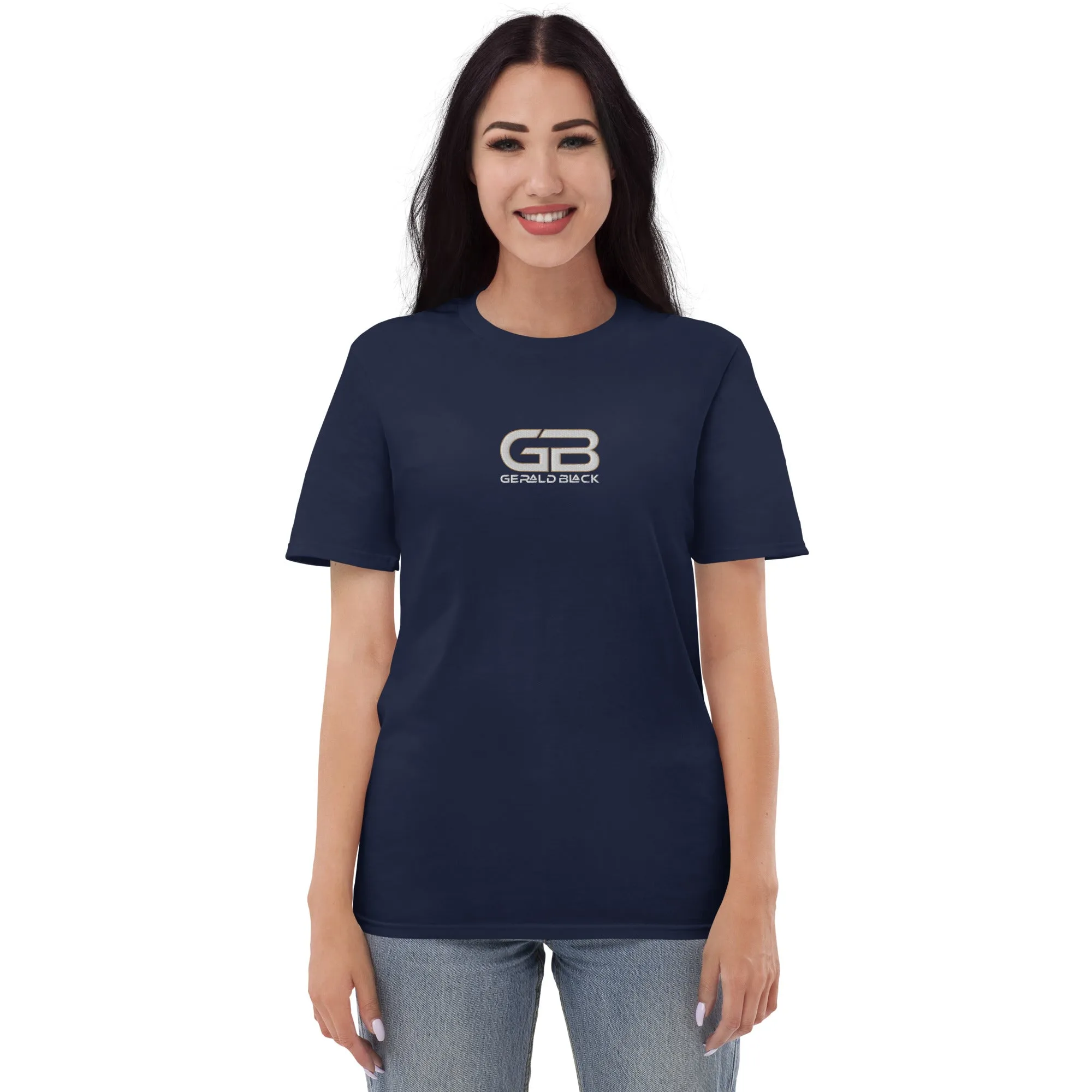 Gerald Black Short-sleeve Embroidered T-Shirt for Men and Women