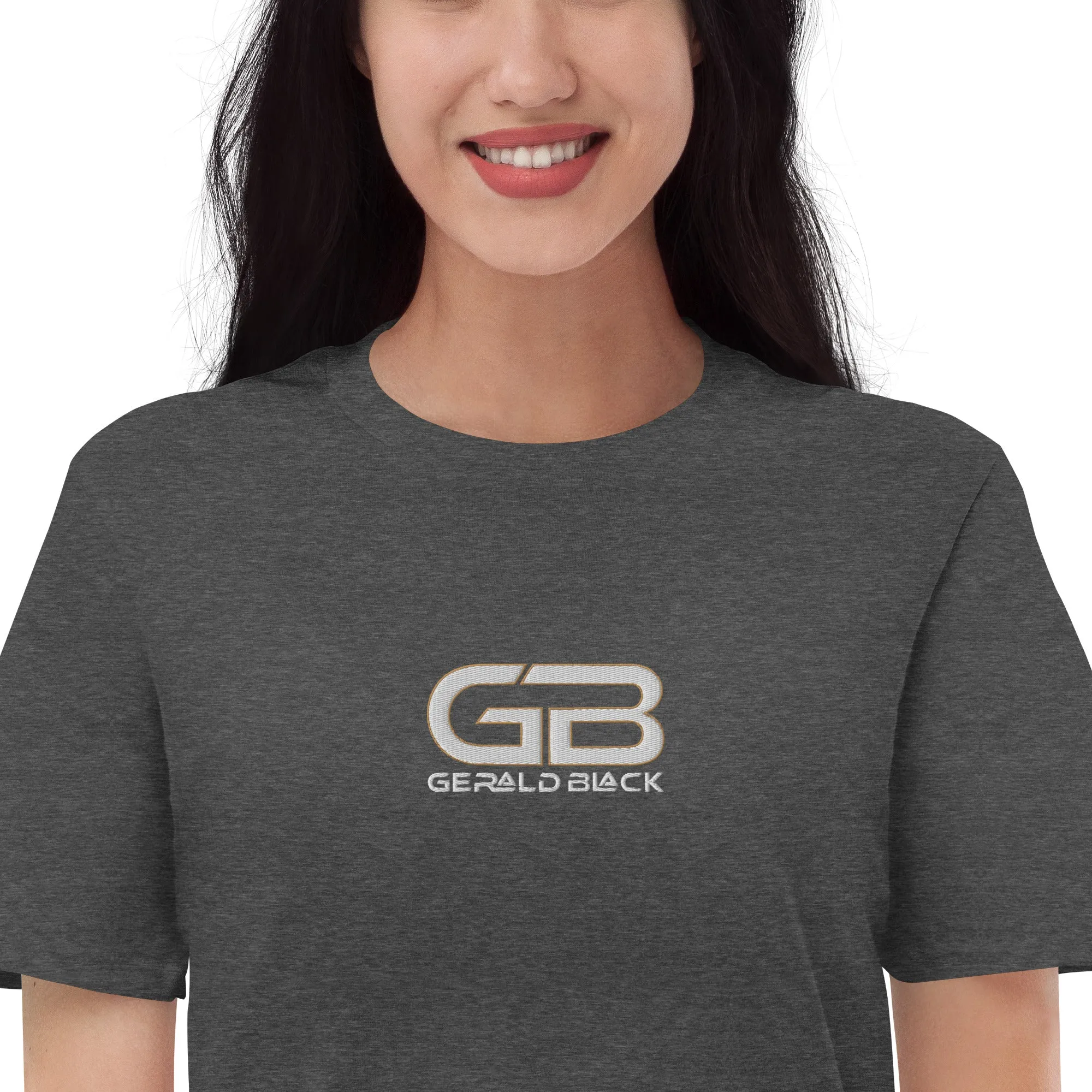 Gerald Black Short-sleeve Embroidered T-Shirt for Men and Women