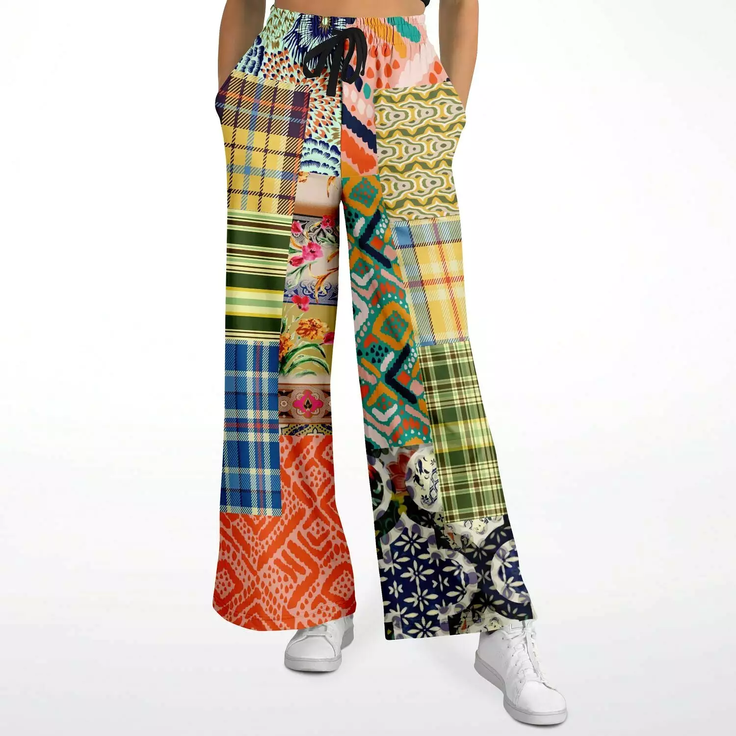 Ginger Snap Boho Patchwork Eco-Poly Stretchy Phat Bellbottoms