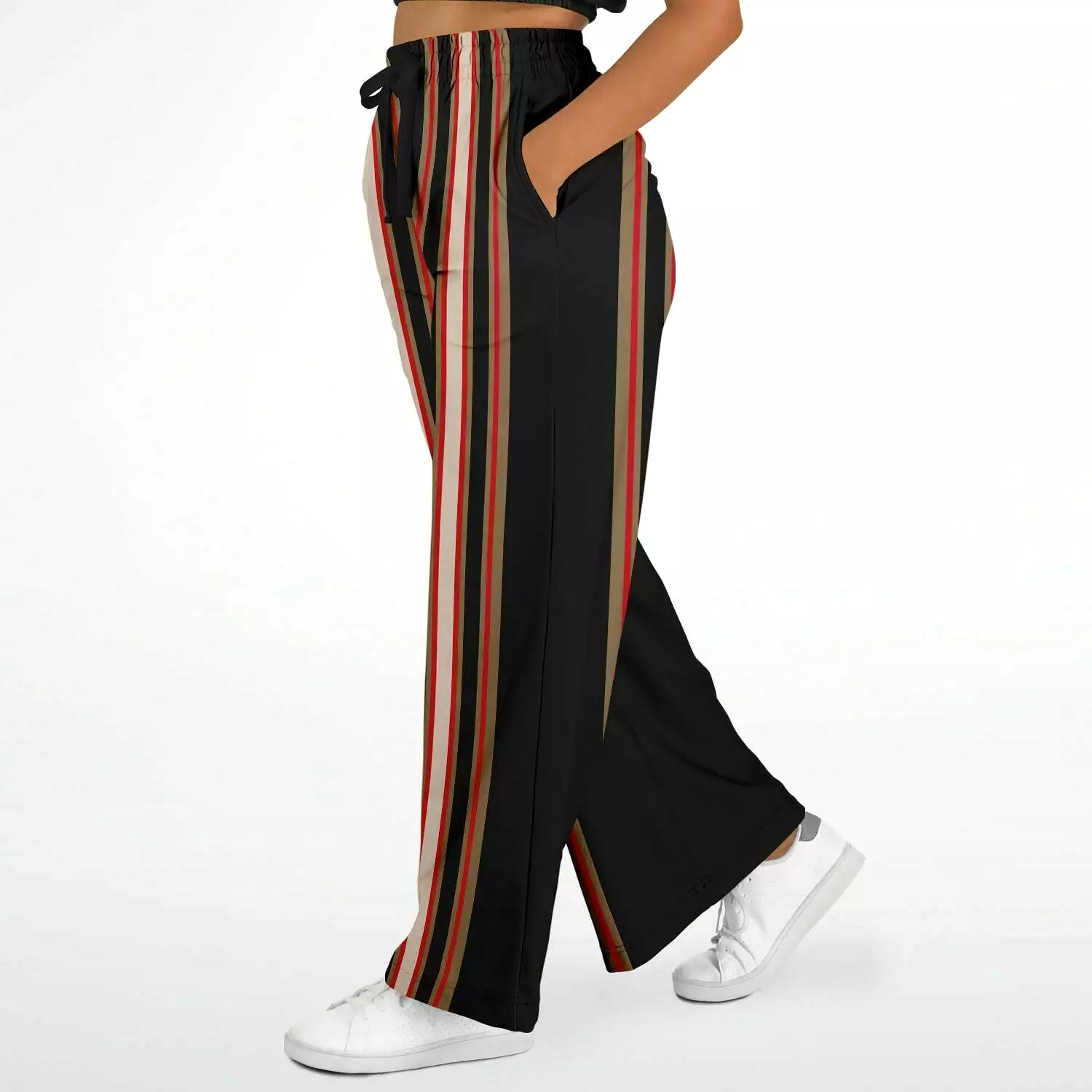 Gold Line Black Eco-Poly Stretchy Phat Bellbottoms